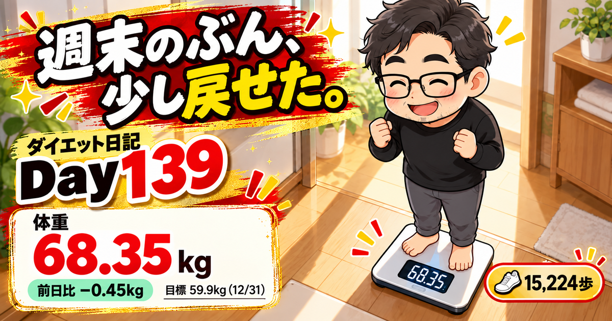 ダイエット日記 Day139 10月20日 68.35kg