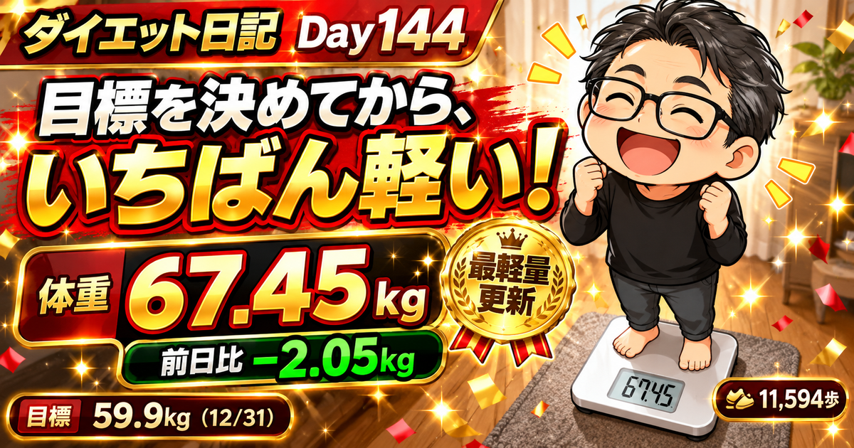 ダイエット日記 Day144 10月25日 67.45kg